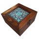 جعبه چوبی طرح کاشی آبی