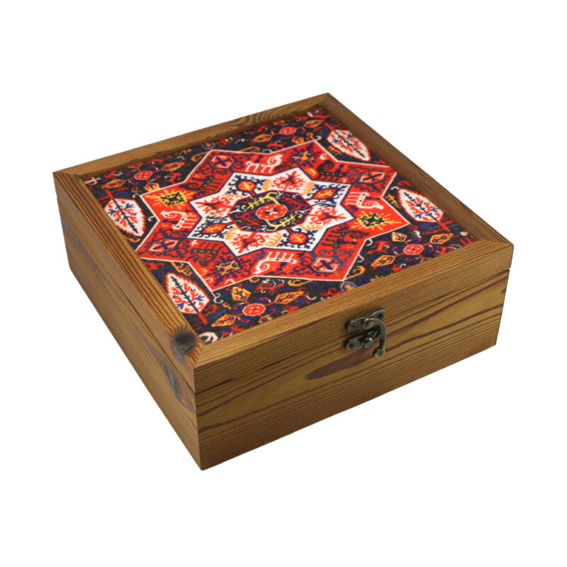 جعبه چوبی ترمو طرح فرش ایرانی