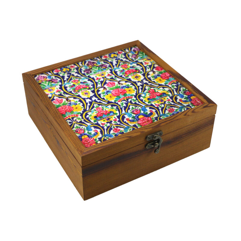 جعبه چوبی ترمو طرح هنر ایرانی