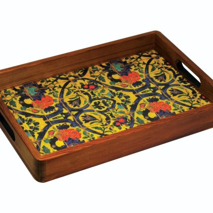 سینی چوبی طرح نقوش ایرانی سایز 35*25 کد 42