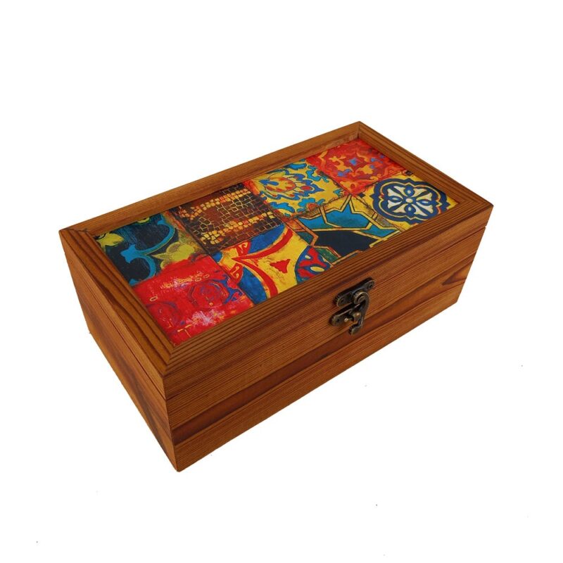 جعبه چوبی ترمو طرح هنر ایرانی